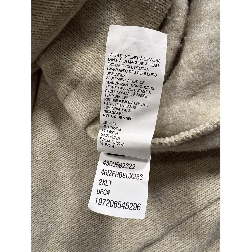 NEW Izod 1/4 Zip Fleece Long Sleeve Pullover Sweater Rock Heather Mens Size 2XLT - Picture 8 of 13